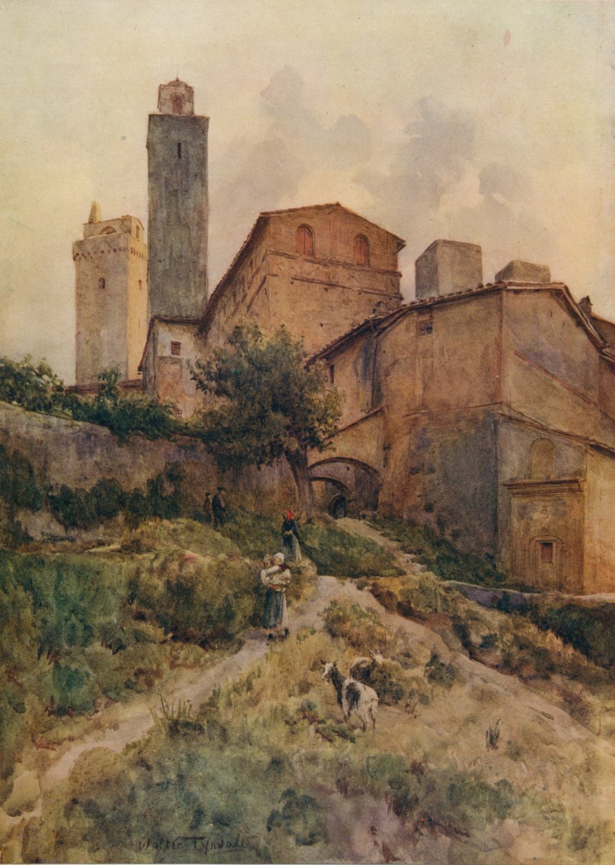 Via Capassi, San Gimignano, c1900 1913 af Walter Frederick Roofe Tyndale