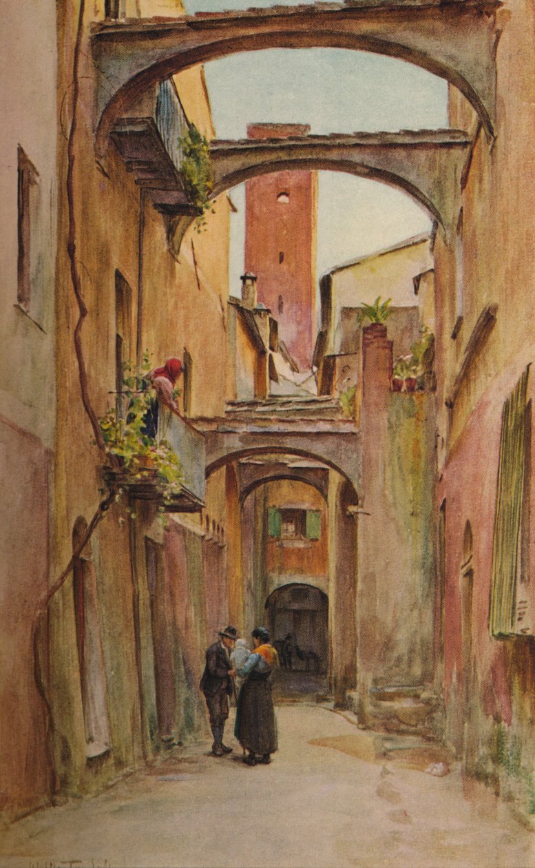 Via dello Speddale, Noli, c1910, 1912 af Walter Frederick Roofe Tyndale