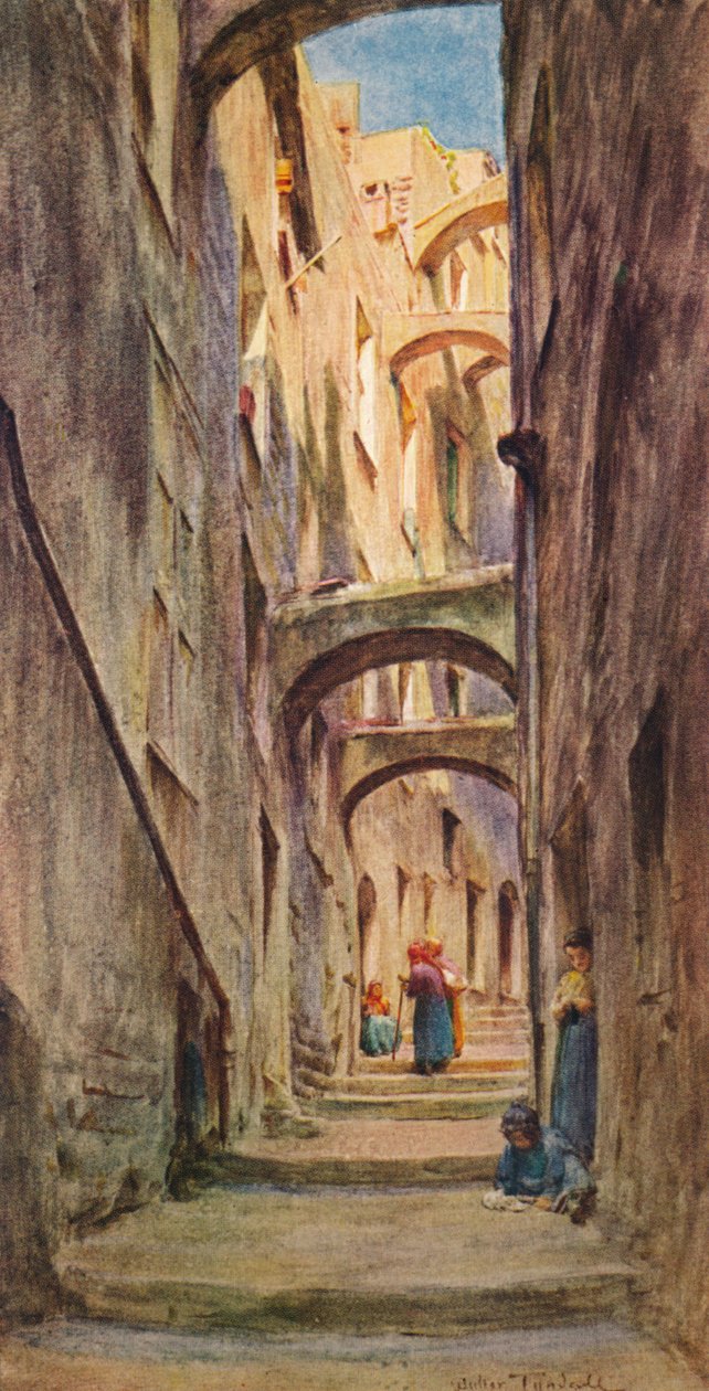 Vicolo della Provvidenza, San Remo, c 1910, 1912 af Walter Frederick Roofe Tyndale