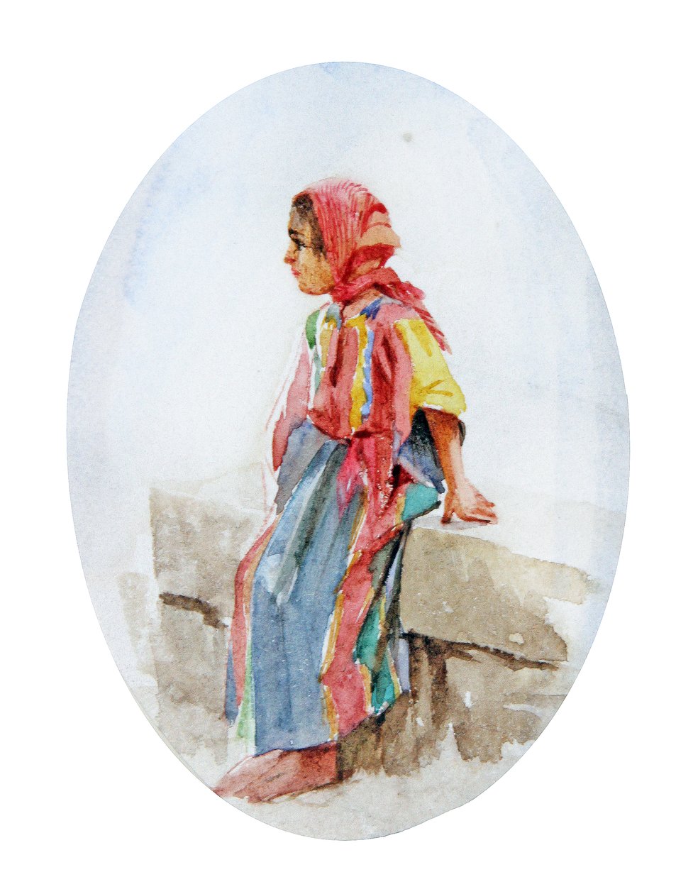 Ung arabisk pige (akvarel) af Walter Frederick Roofe Tyndale