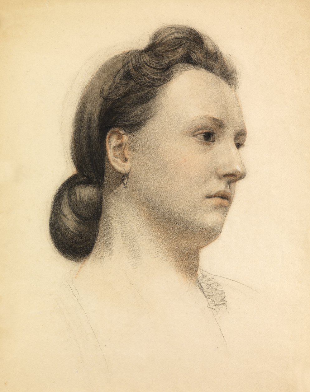 Miss Wells (farvet kridt på papir) af Walter Fryer Stocks