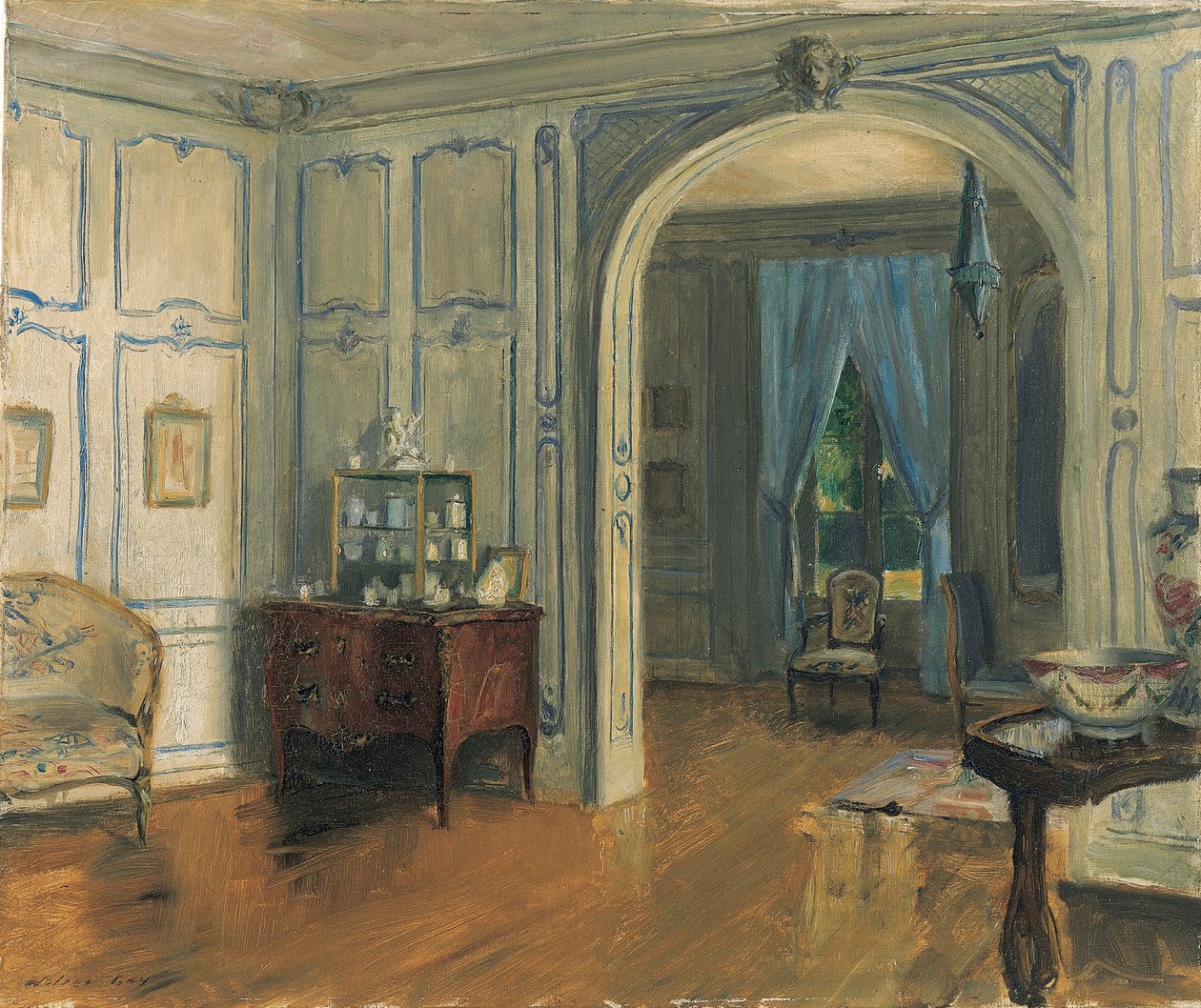The Salon Carre of the Villa Trianon, ca. 1910 (olie på lærred) af Walter Gay