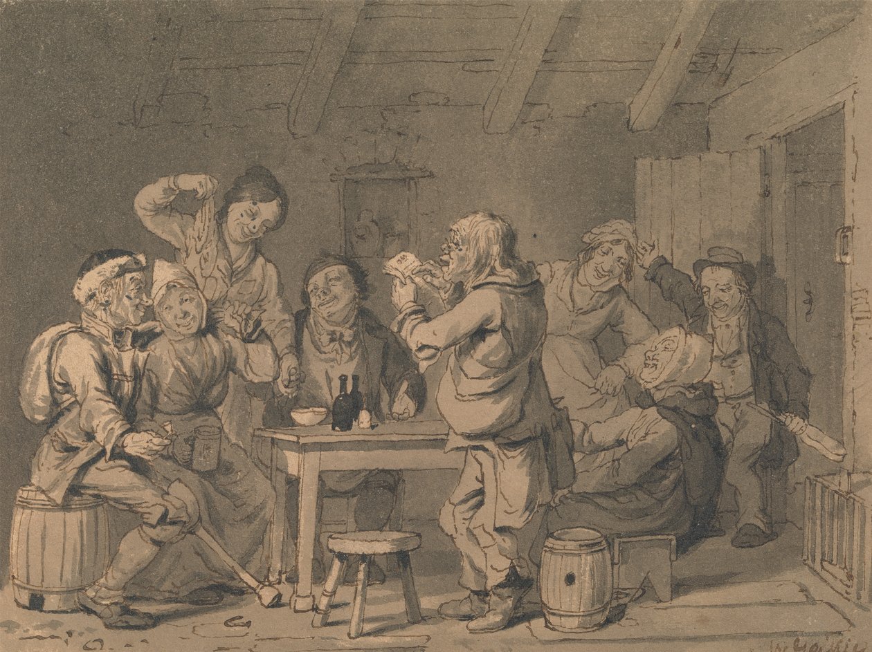 Humoristisk familiescene af Walter Geikie