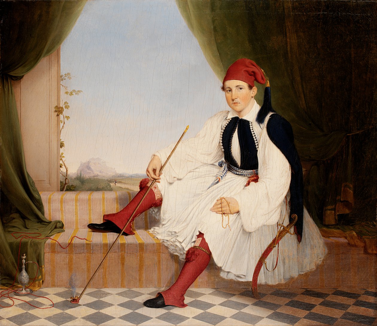 Portræt af John B. Carmac, i græsk Evzone-kostume, 1853. af Walter Gould