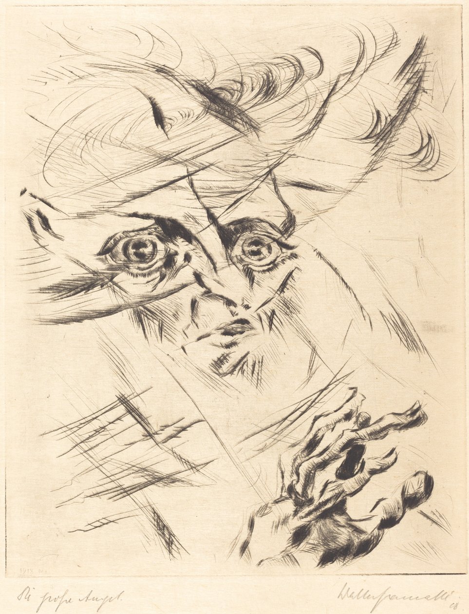 Die Grosse Angst Den store angst, 1918. af Walter Gramatte