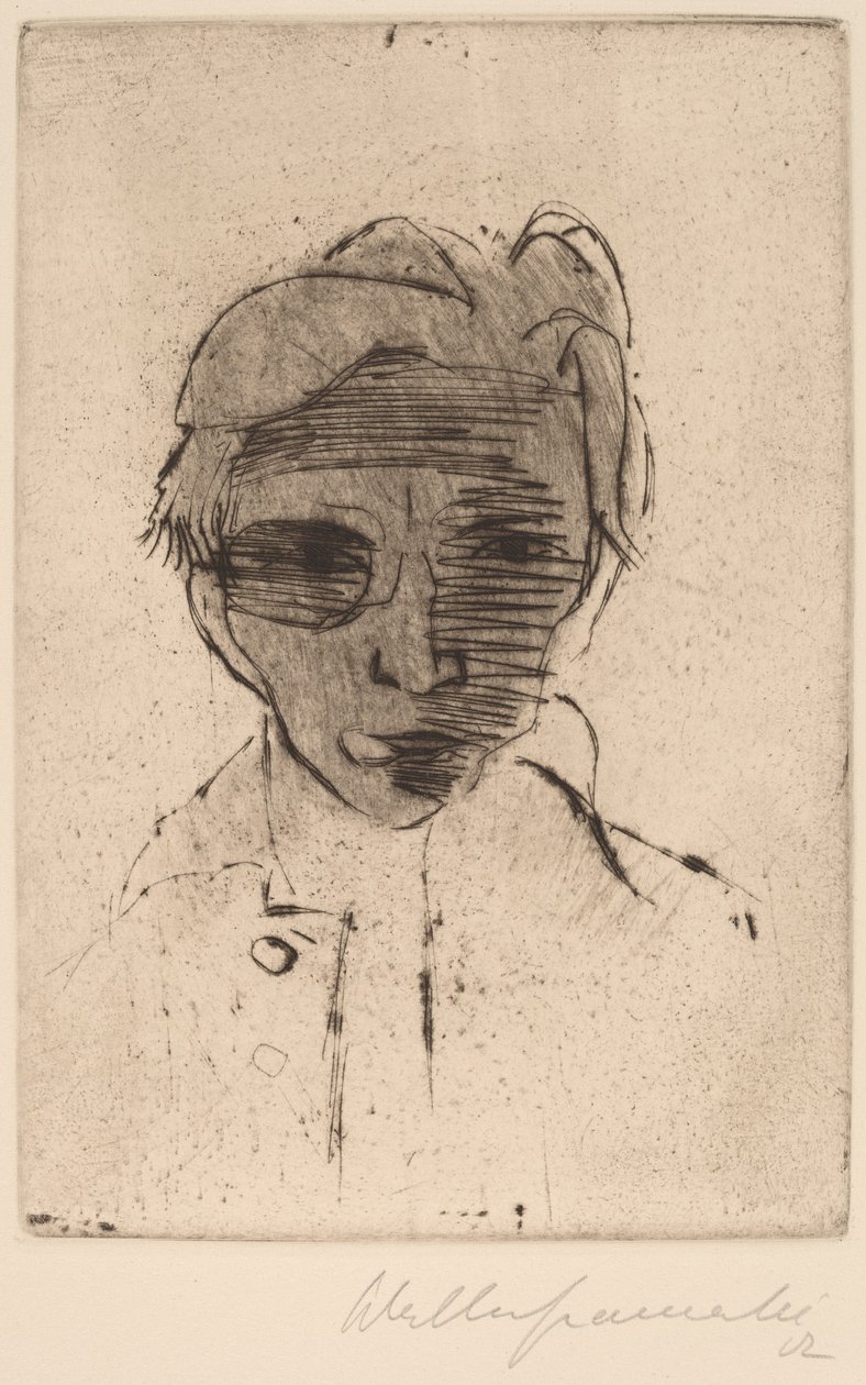 Dystert ansigt, Selvportræt Mørkt ansigt, Selvportræt, 1922. af Walter Gramatte
