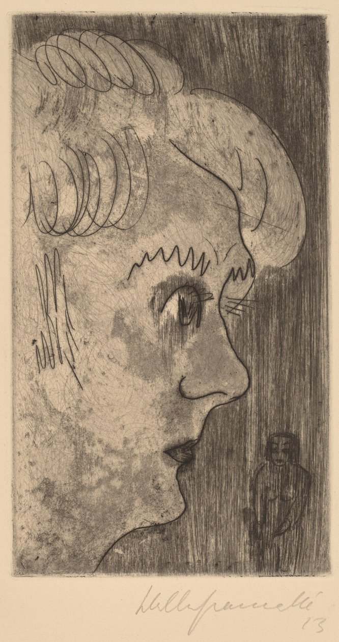 Head in Profile, 1923. af Walter Gramatte