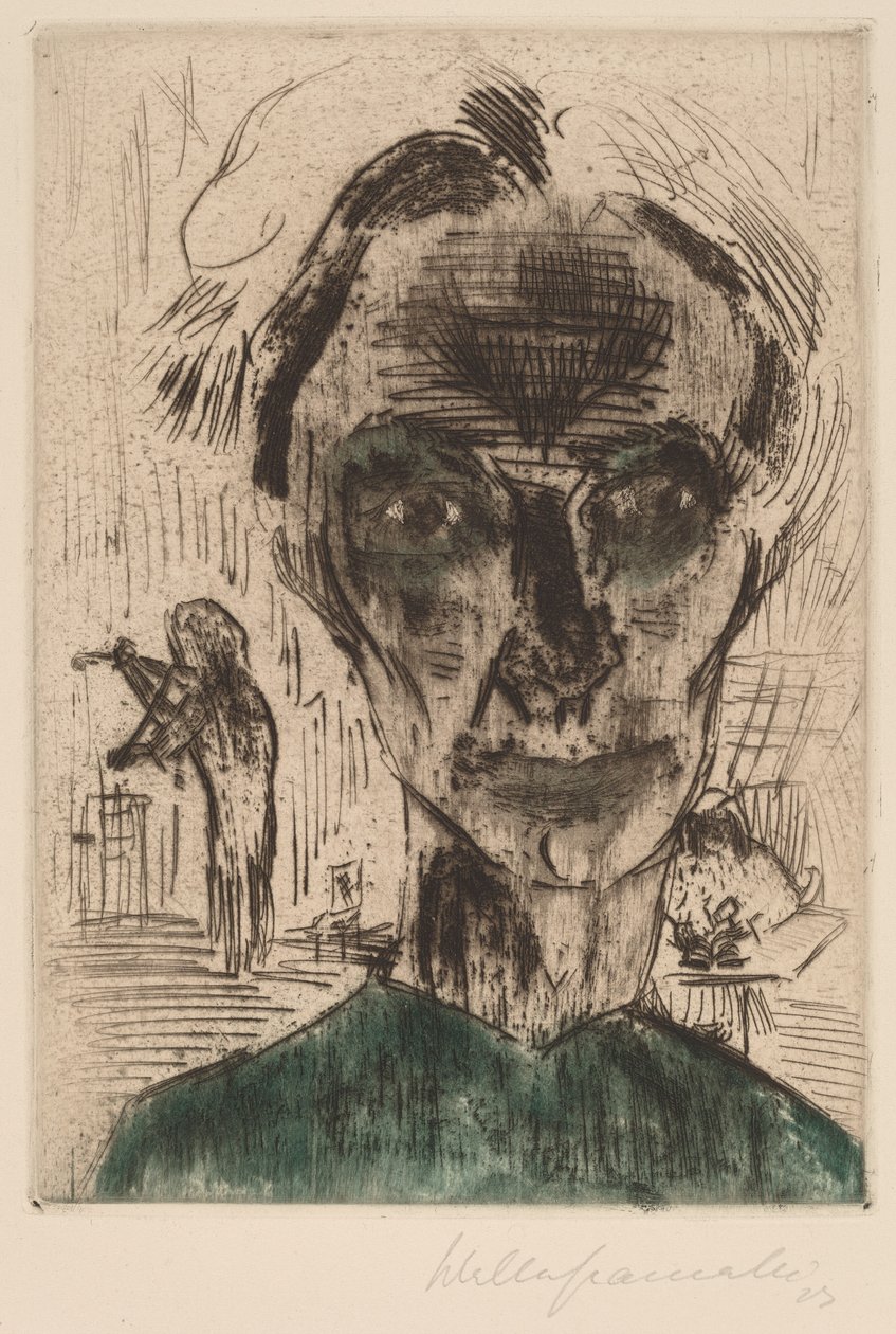 Mand i et værelse, Selvportræt, 1922-1923. af Walter Gramatte