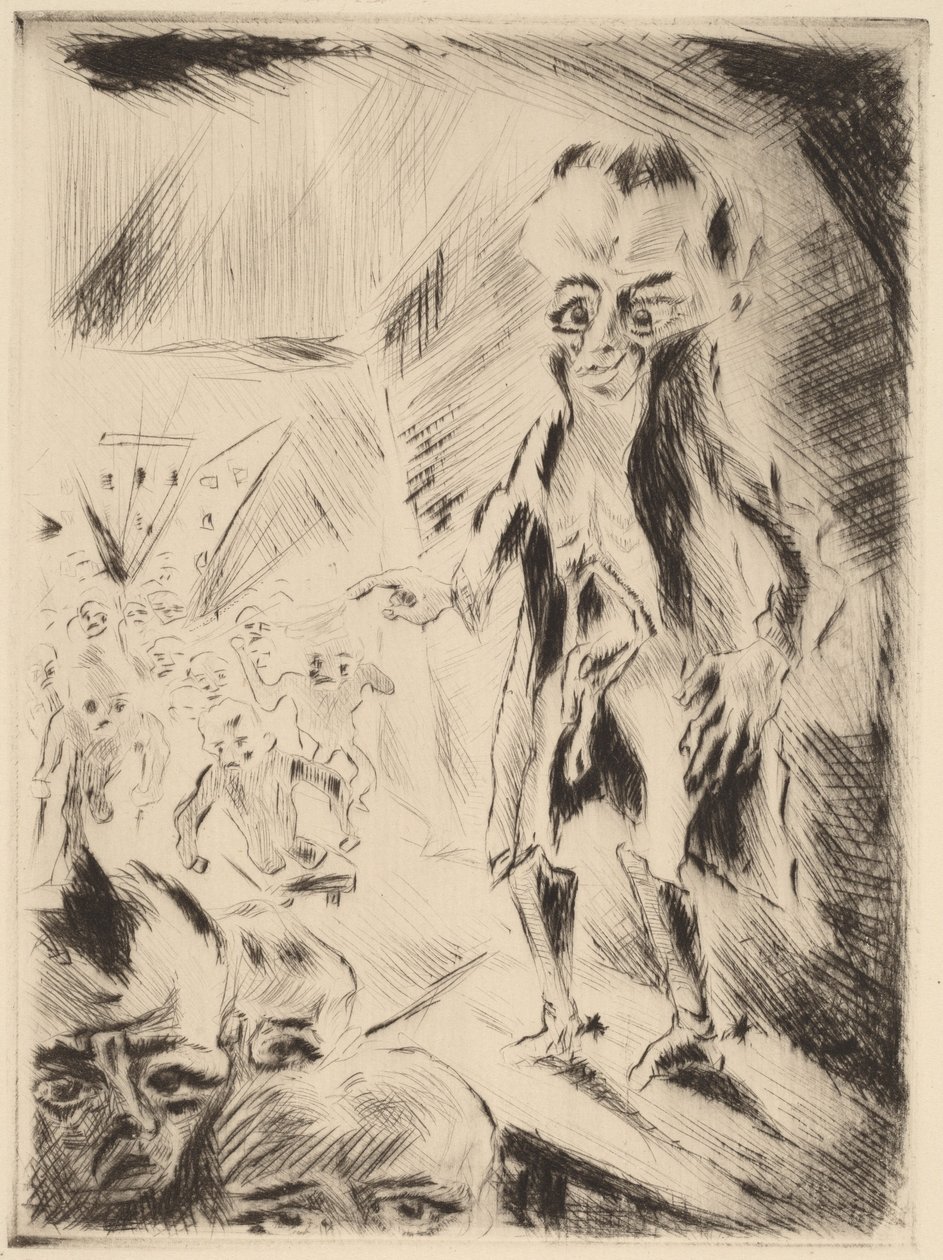 Scene i caféen med krøblingen, 1918. af Walter Gramatte