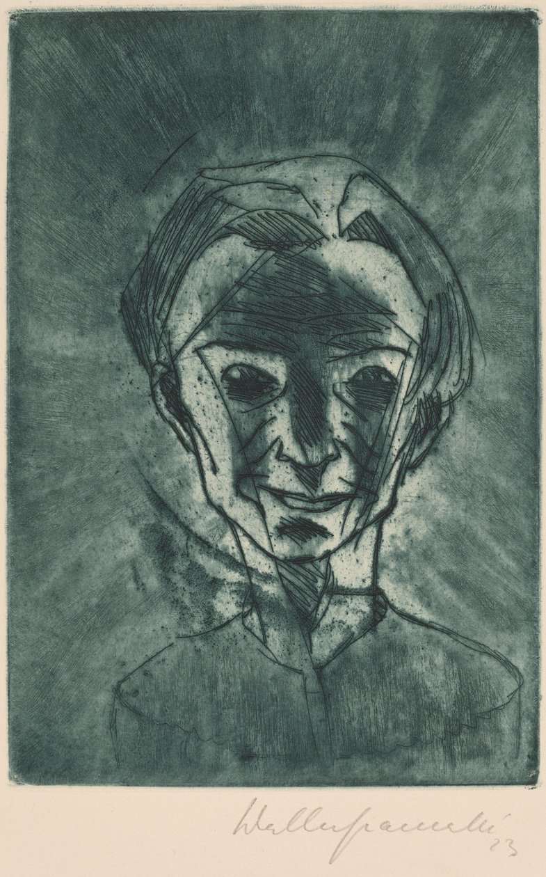 Smilende hoved, Selvportræt Smilende hoved, Selvportræt, 1923. af Walter Gramatte