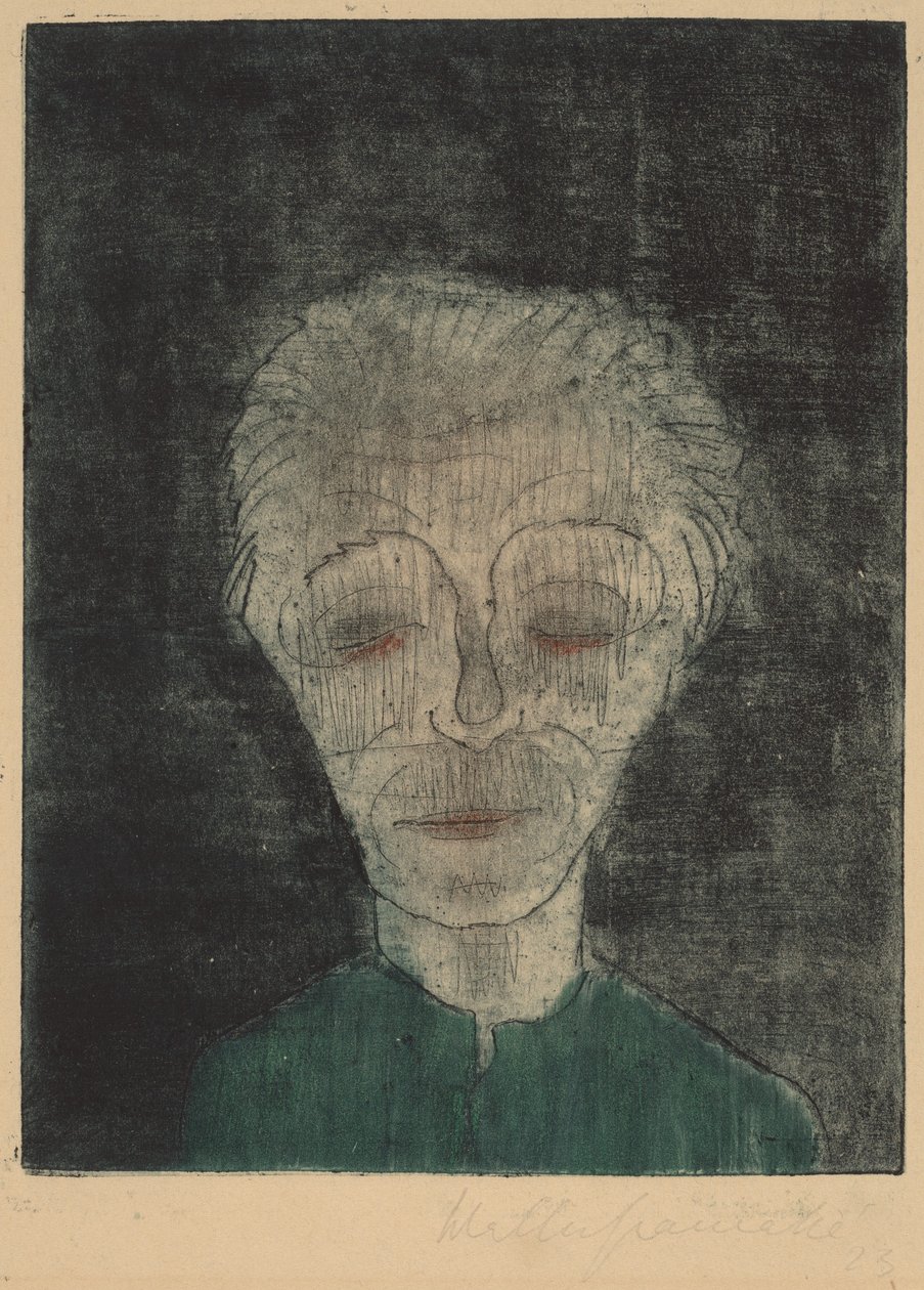 Træt mands selvportræt, 1923. af Walter Gramatte