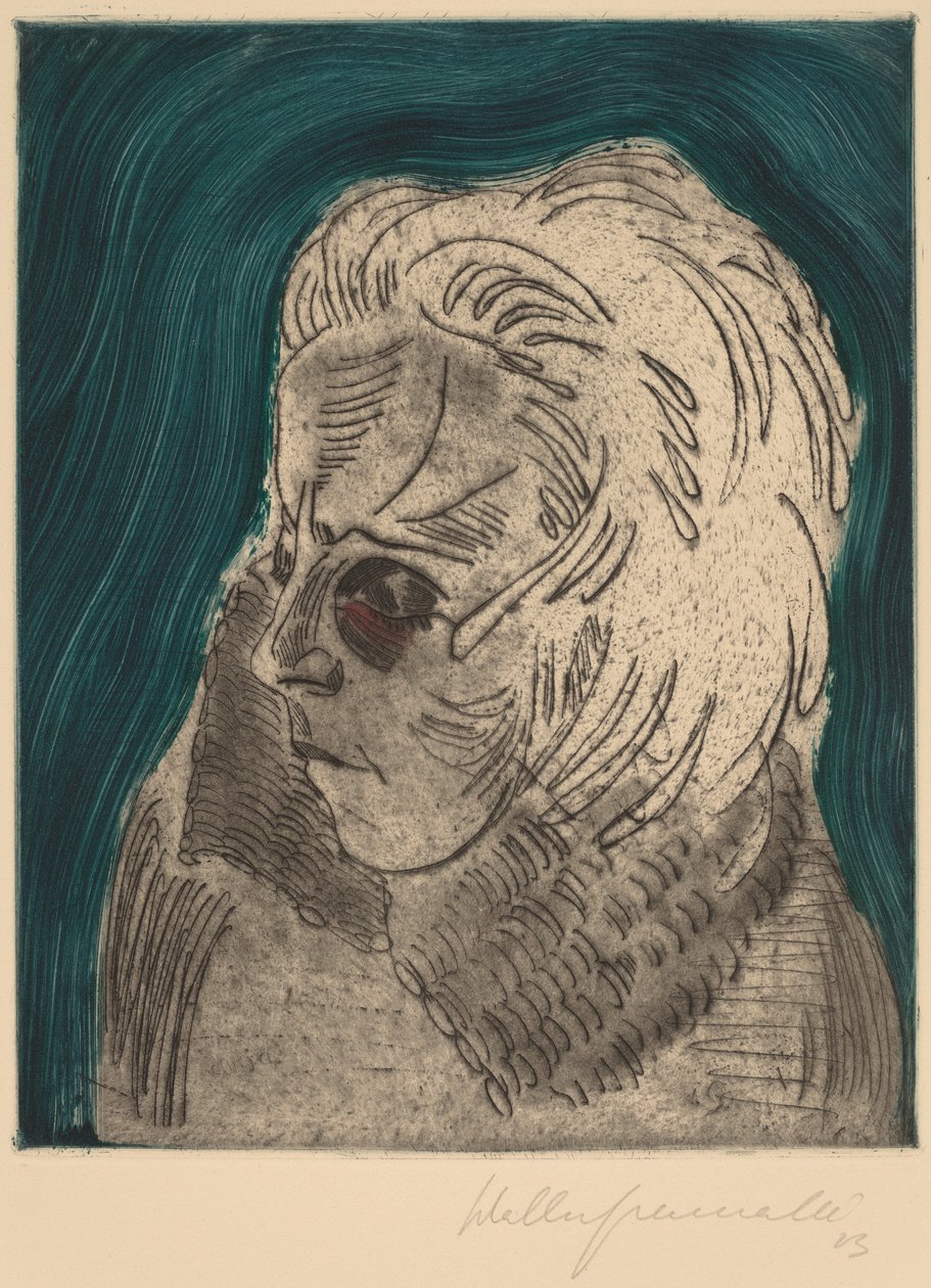 Træt kvinde, Sonia Gramatté Træt pigehoved, Sonia Gramatté, 1923. af Walter Gramatte