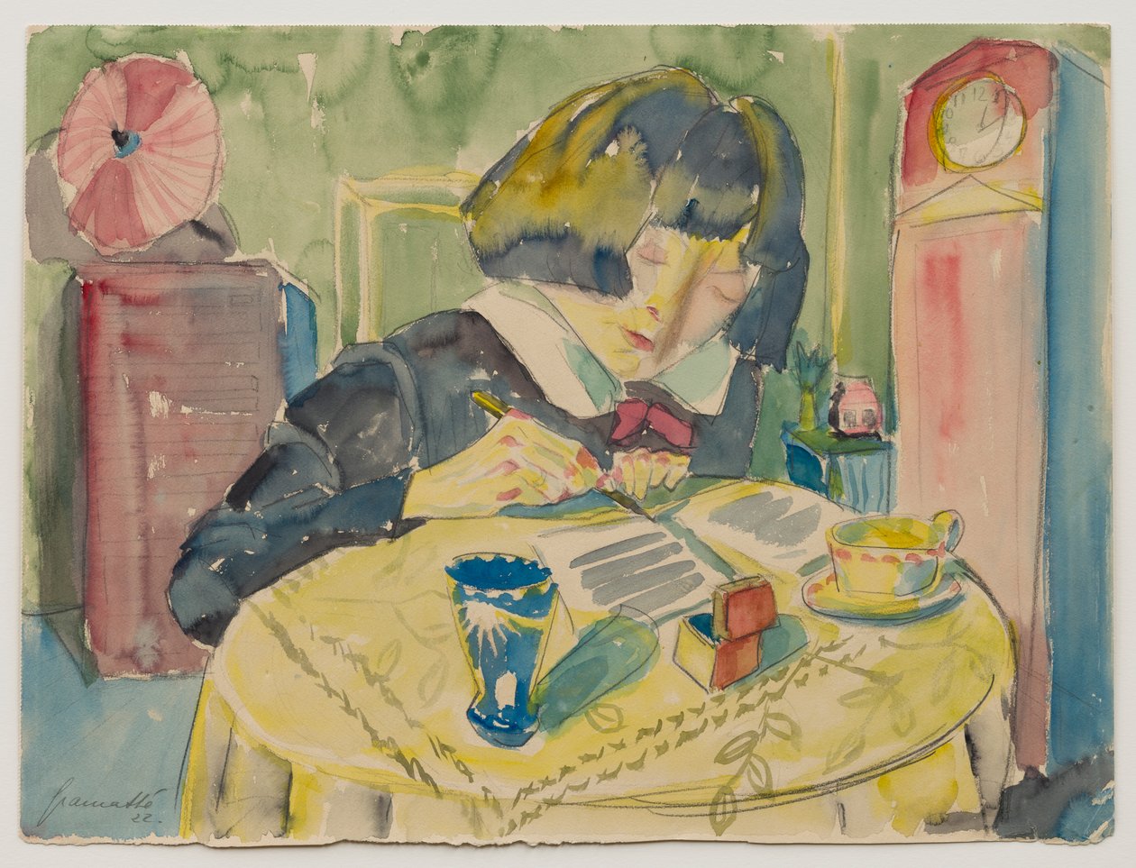 Frau beim Schreiben (Sonia Gramatté) af Walter Gramatte