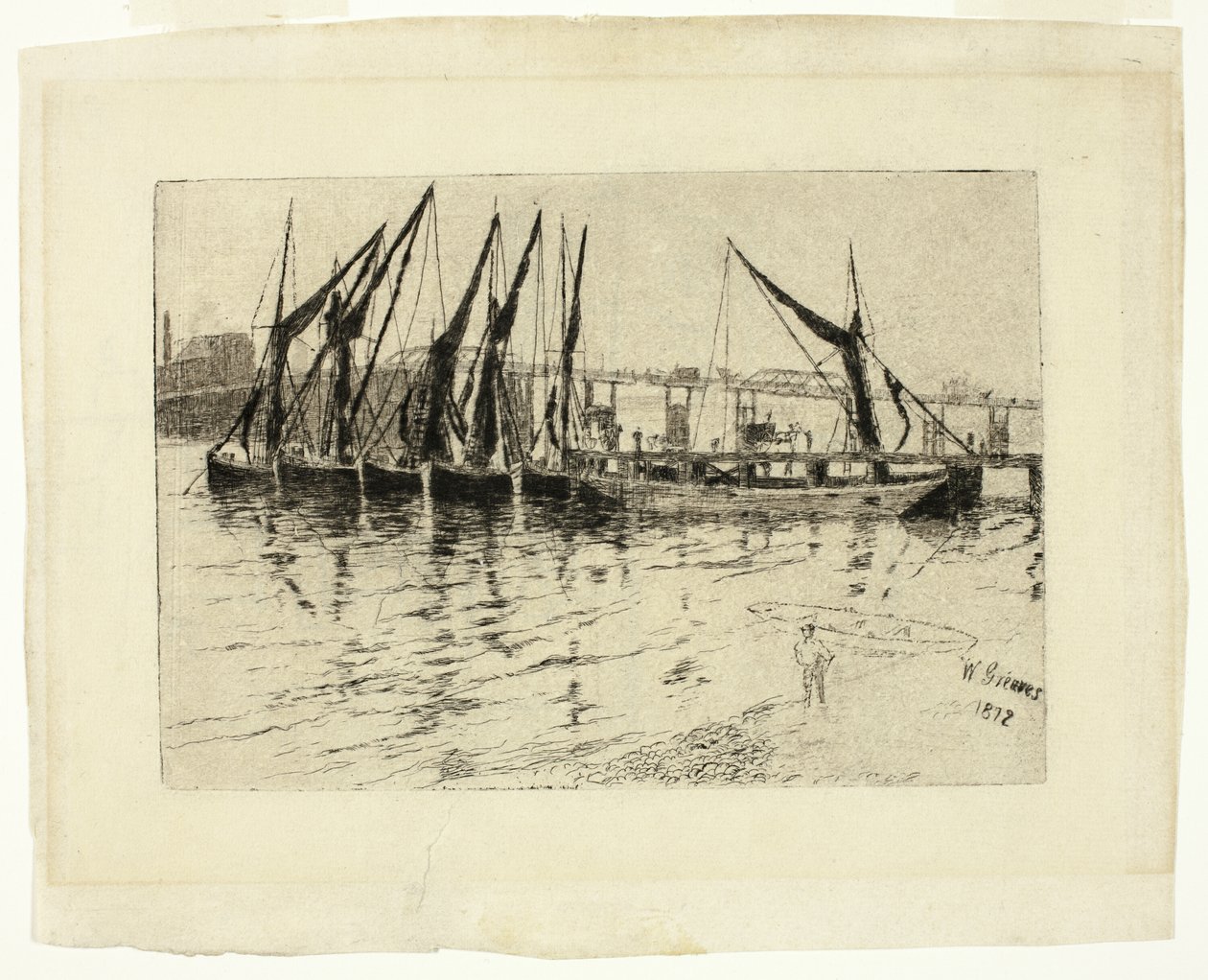 Aflæsning af kulpramme (recto); Skitse af en bygning (verso) af Walter Greaves