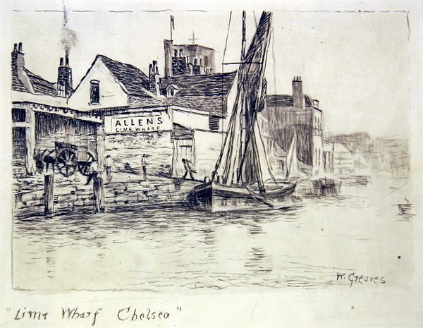 Lime Wharf, Chelsea af Walter Greaves