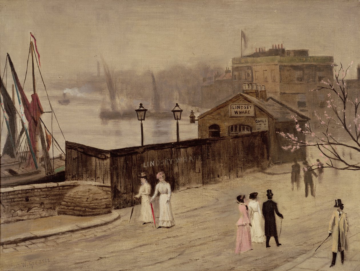 Lindsey Wharf (olie på lærred) af Walter Greaves