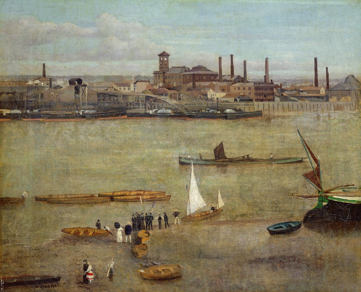 The Plumbago Factory, Battersea (olie på lærred) af Walter Greaves