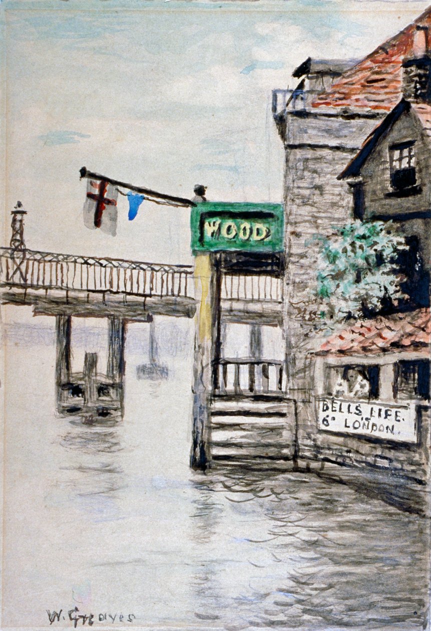 Udsigt over Adam and Eve Inn, Chelsea, London, c1900. af Walter Greaves