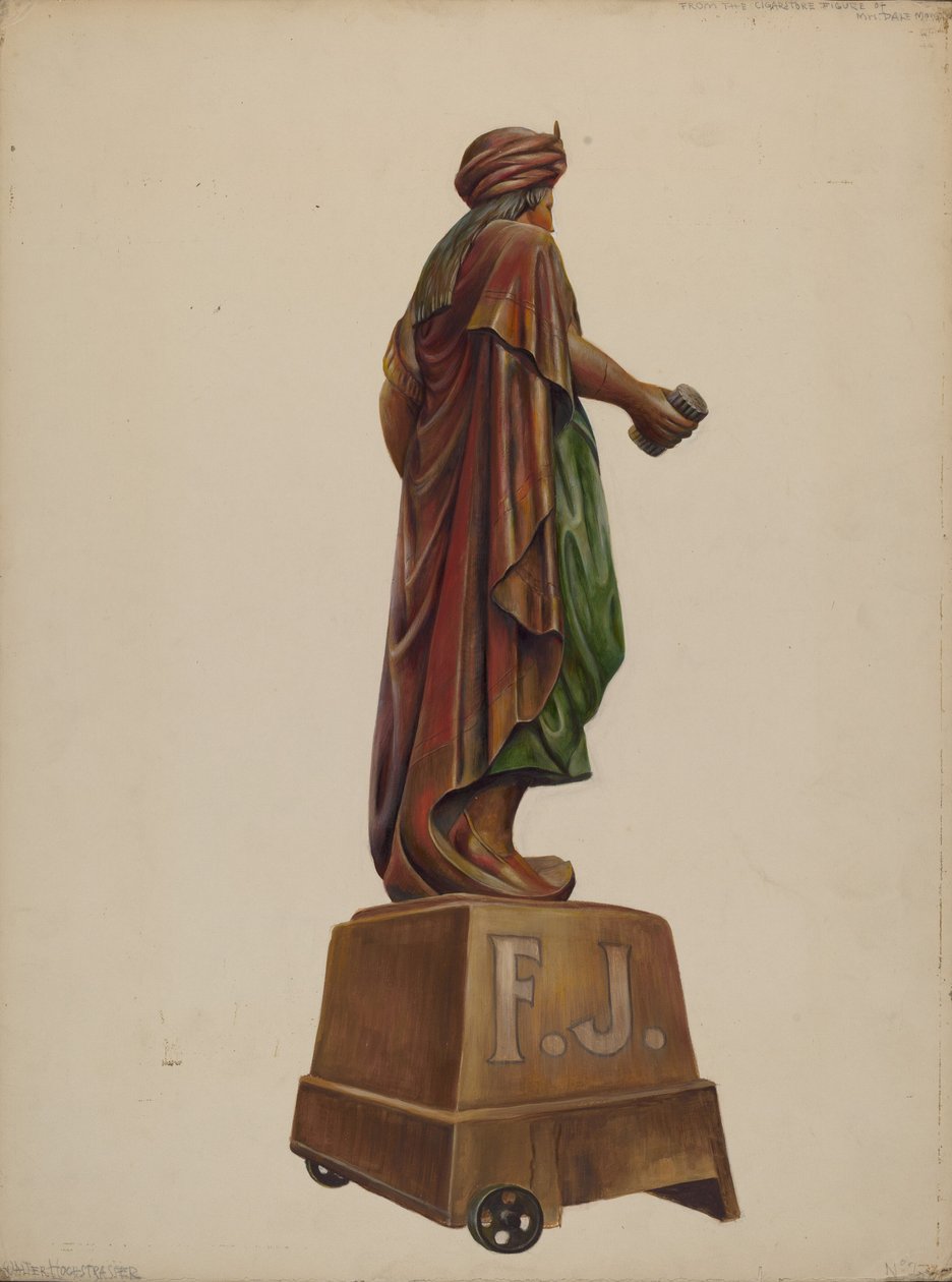 Cigarbutiksfigur, ca. 1937. af Walter Hochstrasser