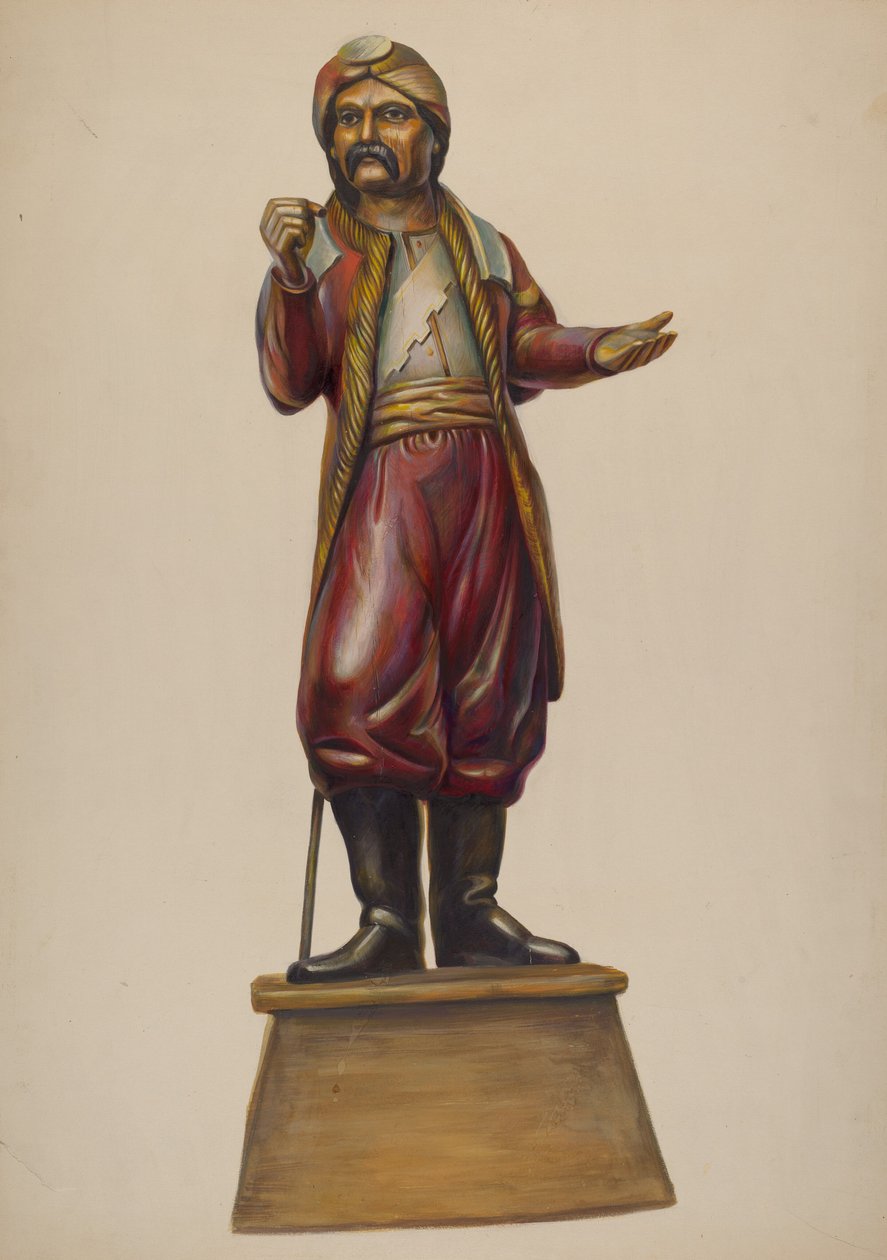 Cigarbutiksfigur, ca. 1937. af Walter Hochstrasser
