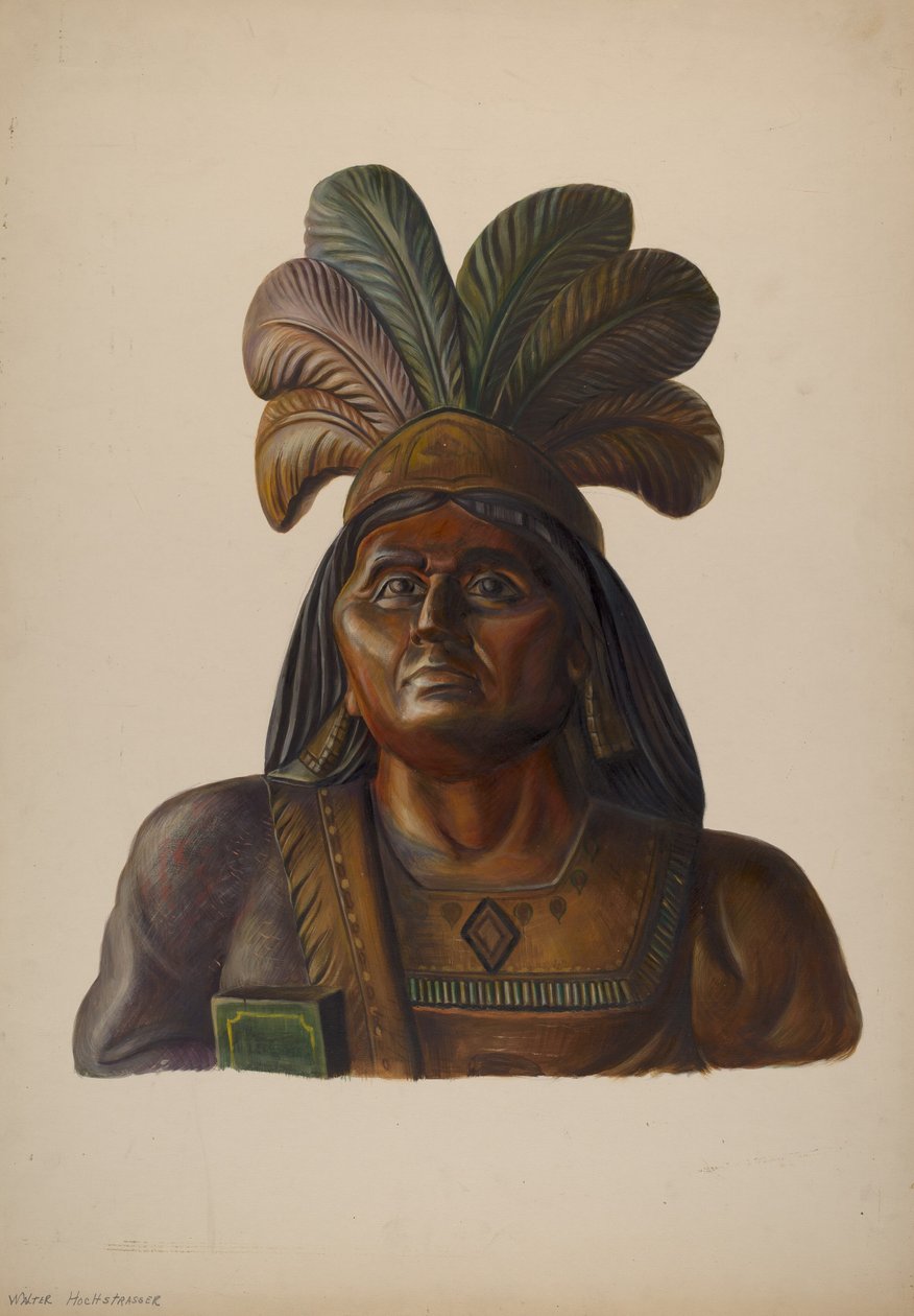 Cigarbutik indisk, ca. 1937. af Walter Hochstrasser