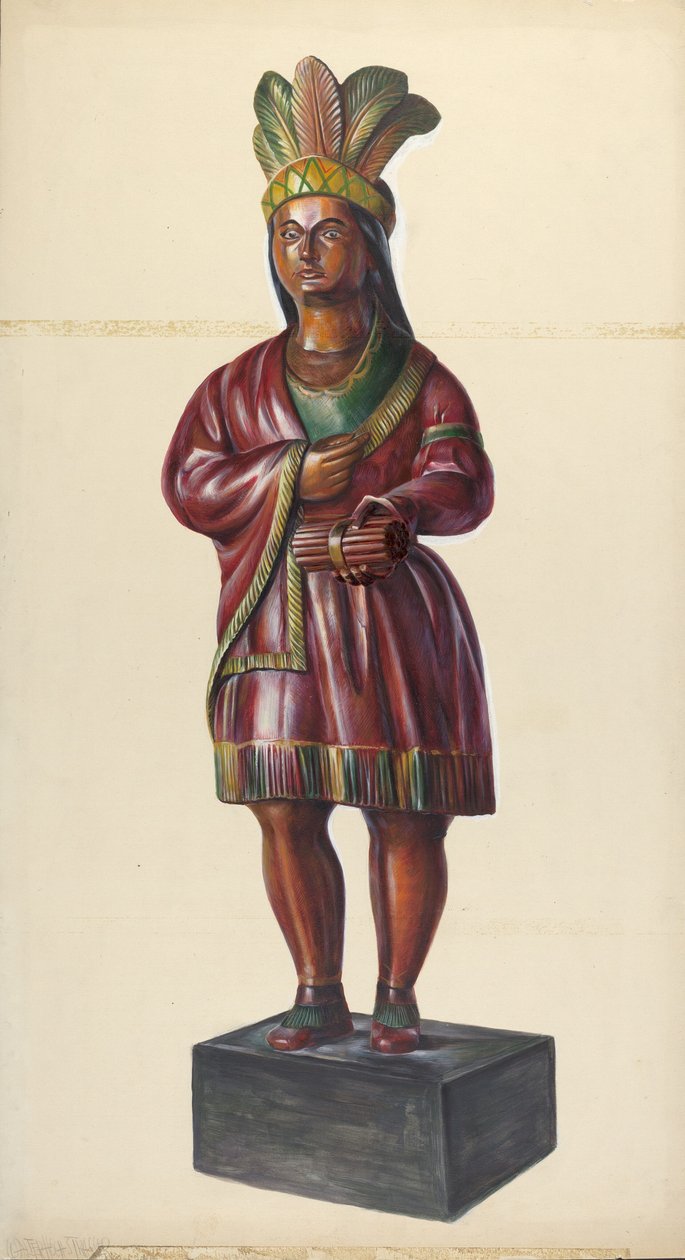 Cigarbutik indisk, ca. 1937. af Walter Hochstrasser