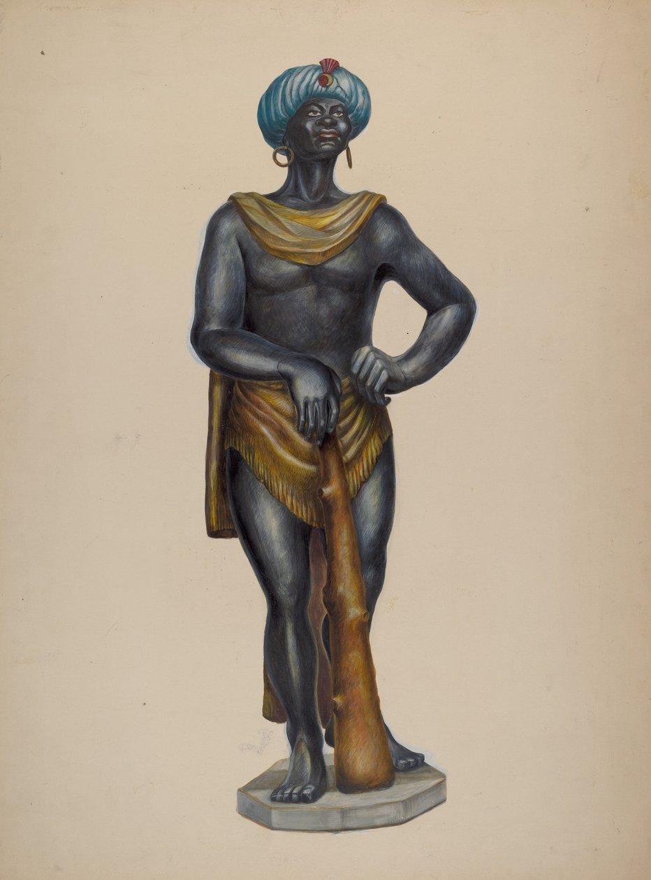 Nubisk slavefigur, ca. 1937. af Walter Hochstrasser