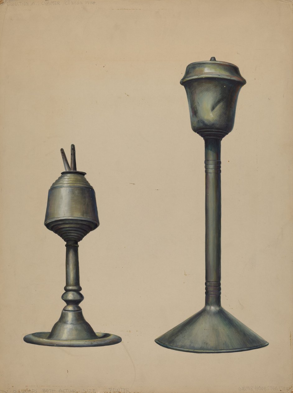 To olielamper, ca. 1938. af Walter Hochstrasser