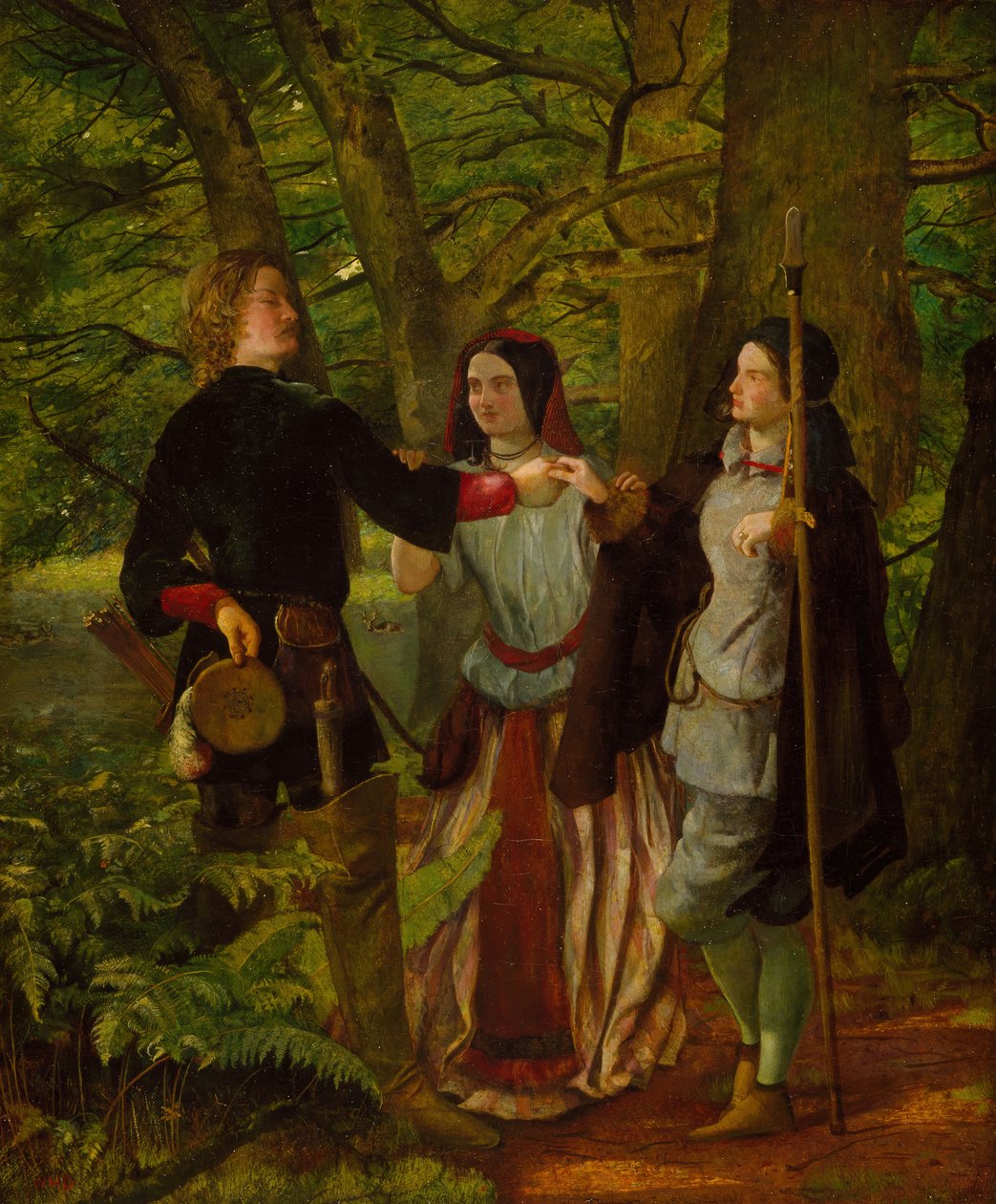 Som du kan lide - Akt IV Scene I - Rosalind underviser Orlando i ceremonien..., 1850 af Walter Howell Deverell