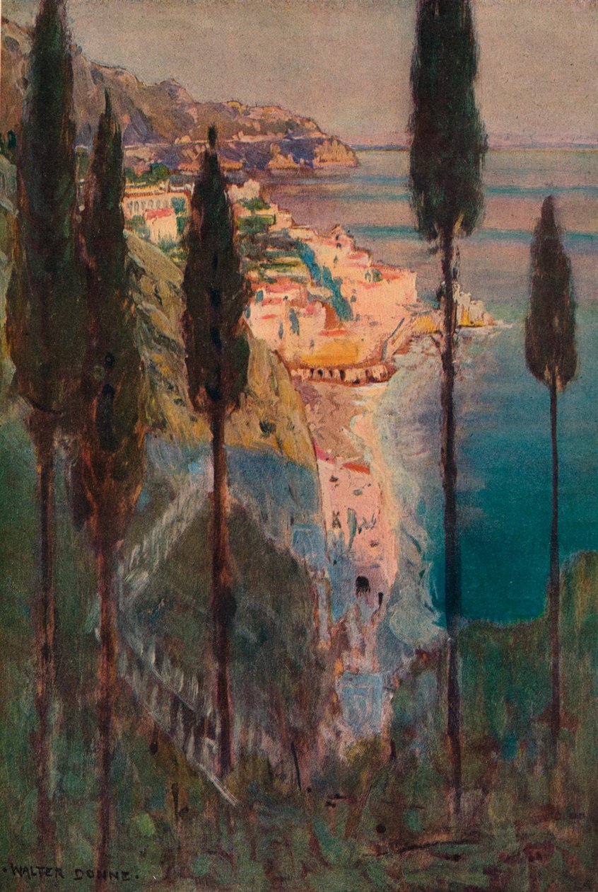 Aftenskygger, Amalfi, c1887-1906, 1906-7 af Walter J Donne