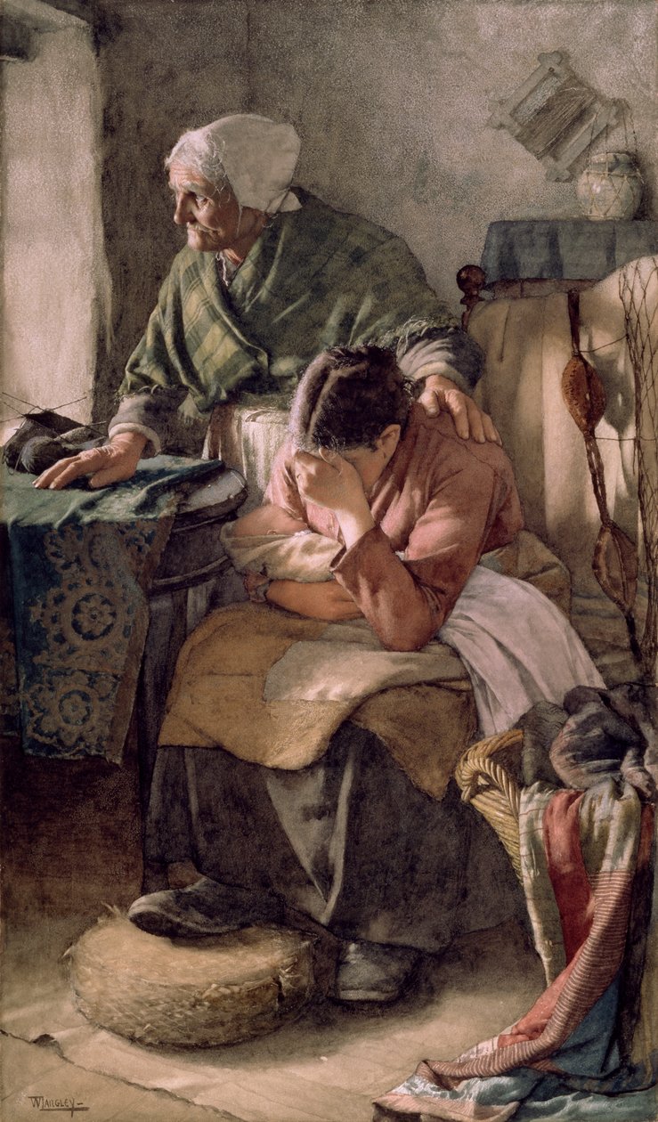 "Men mænd skal arbejde og kvinder skal græde", 1883 af Walter Langley