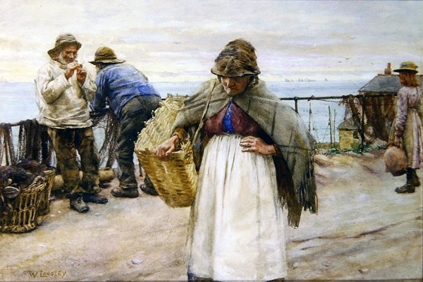 Newlyn High Street af Walter Langley