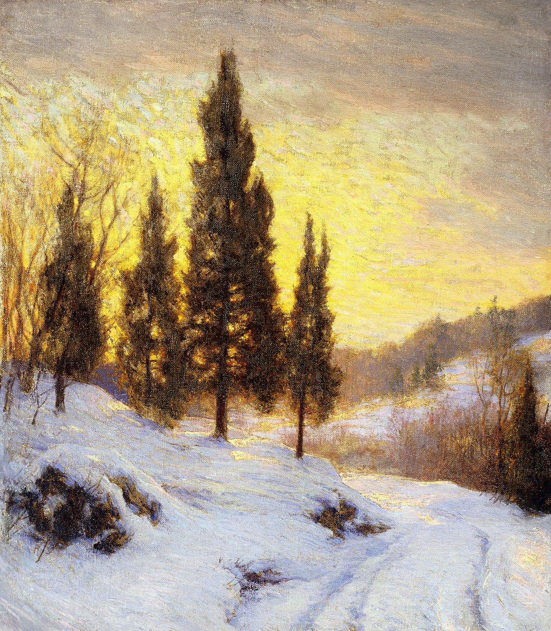 Vinter solnedgang af Walter Launt Palmer