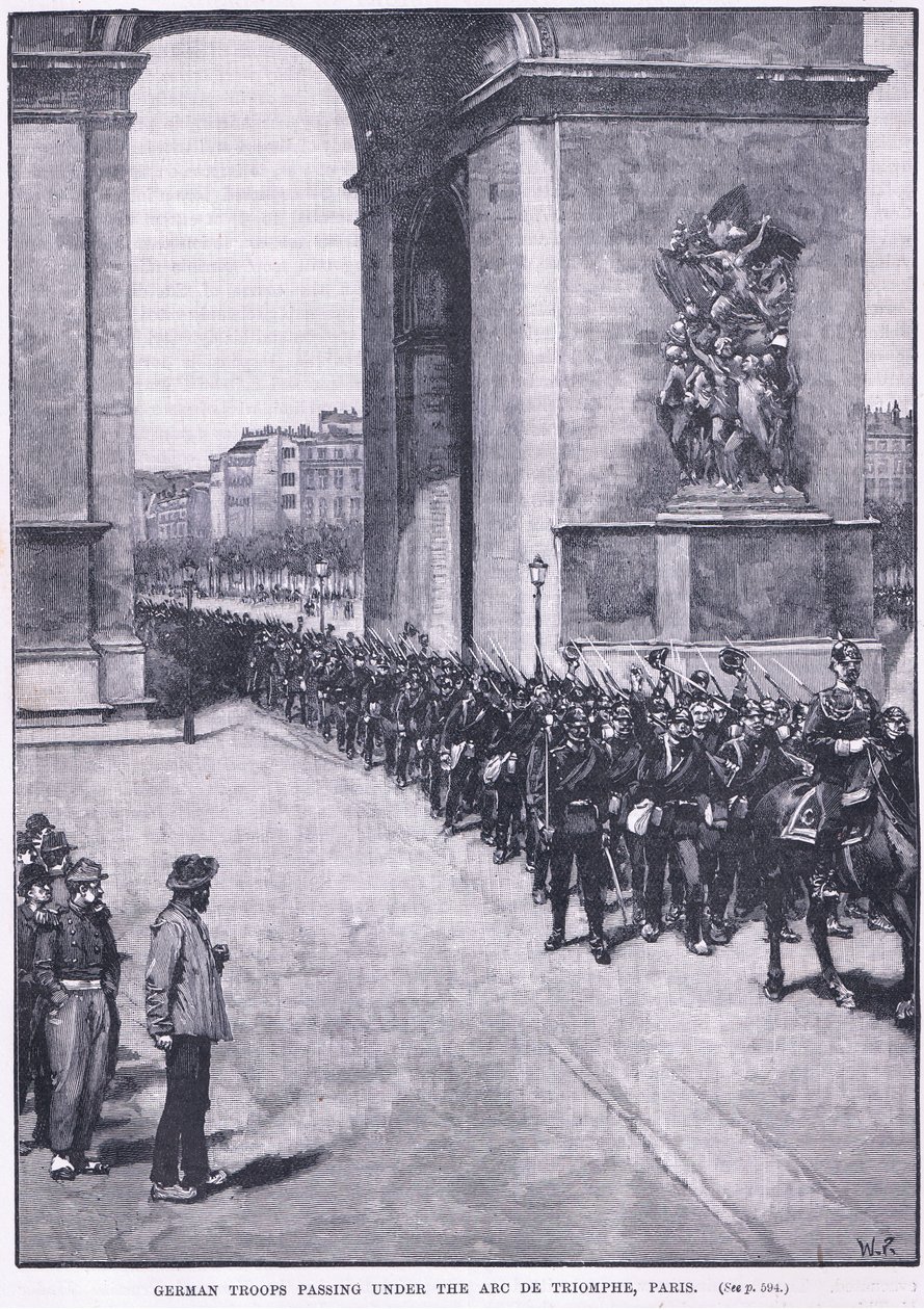 Tyske tropper passerer under Triumfbuen 1871 e.Kr af Walter Paget
