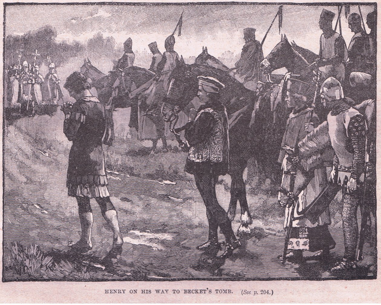 Henry på vej til Beckets grav 1174 e.Kr af Walter Paget