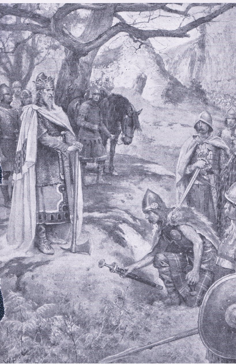 På dette felt blev den engelske nation født, illustration fra My Magazine af Walter Paget
