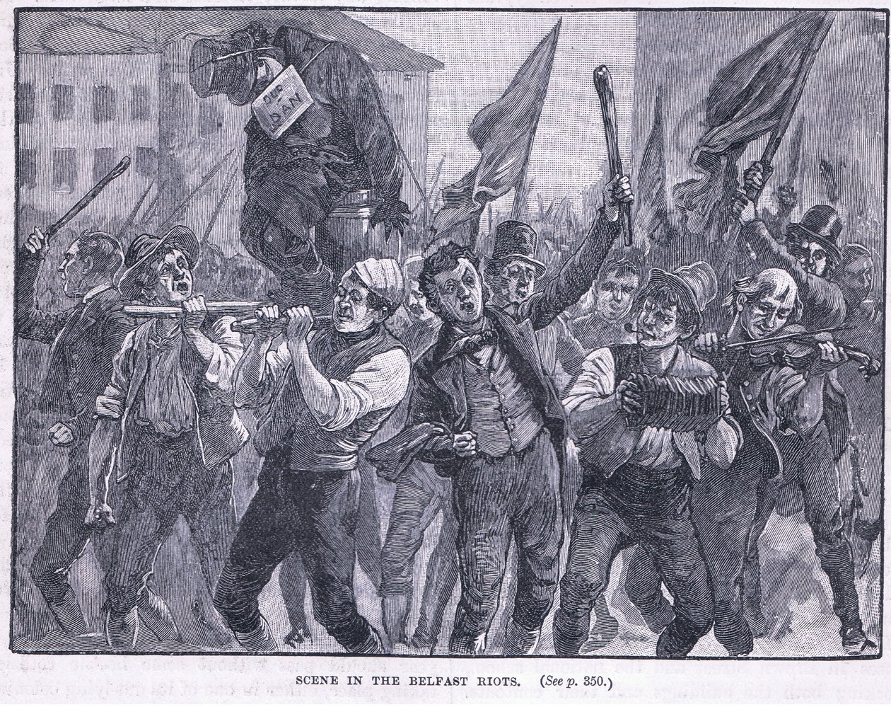Scene fra optøjerne i Belfast 1864 e.Kr. af Walter Paget