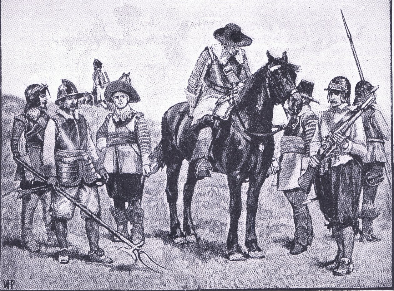 Types of Cromwellian Soldiery, fra Cassells History of the British People udgivet af Waverley Book Company Limited, ca. 1940 af Walter Paget