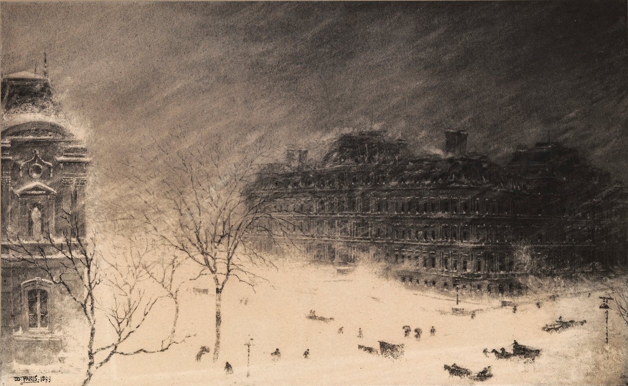 Hjørnet af 17th Street og Pennsylvania Avenue, N.W. under snestormen i 1899 af Walter Paris