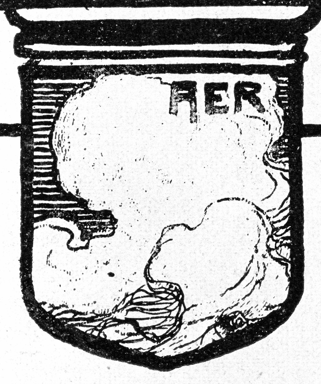De fire elementer. Luft. Walther PTTners xylografi af Walter Puttner