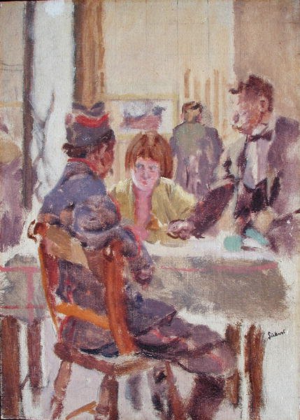Belgisk soldat (olie på lærred) af Walter Richard Sickert