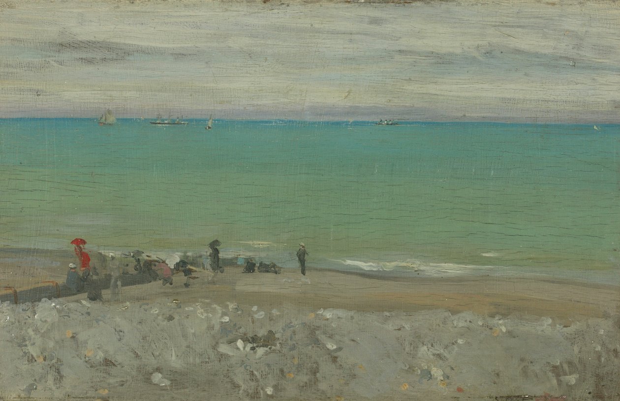 La Plage, Dieppe, ca. 1885 (olie på panel) af Walter Richard Sickert