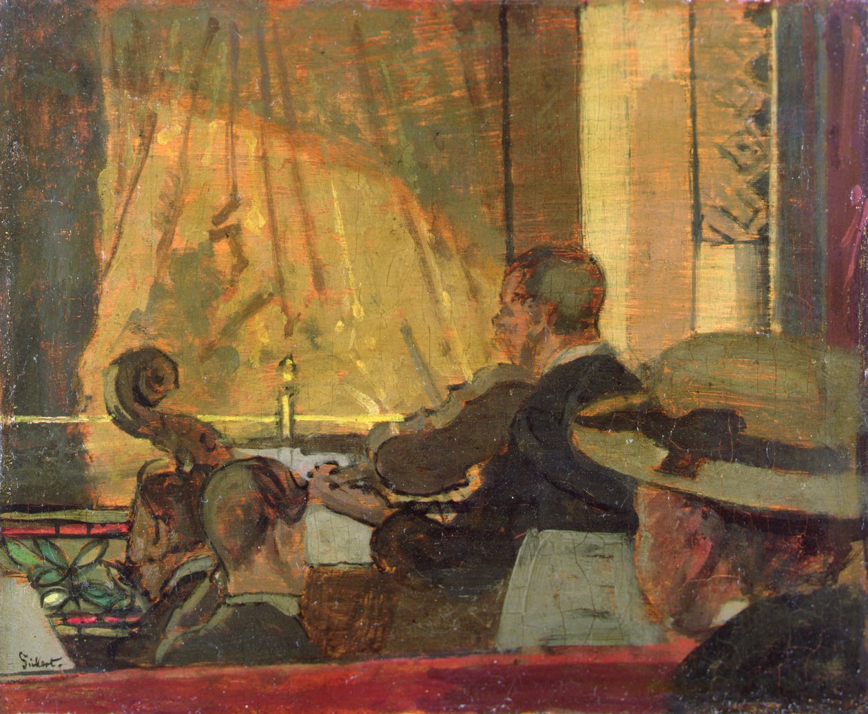 Music Hall (olie på panel) af Walter Richard Sickert