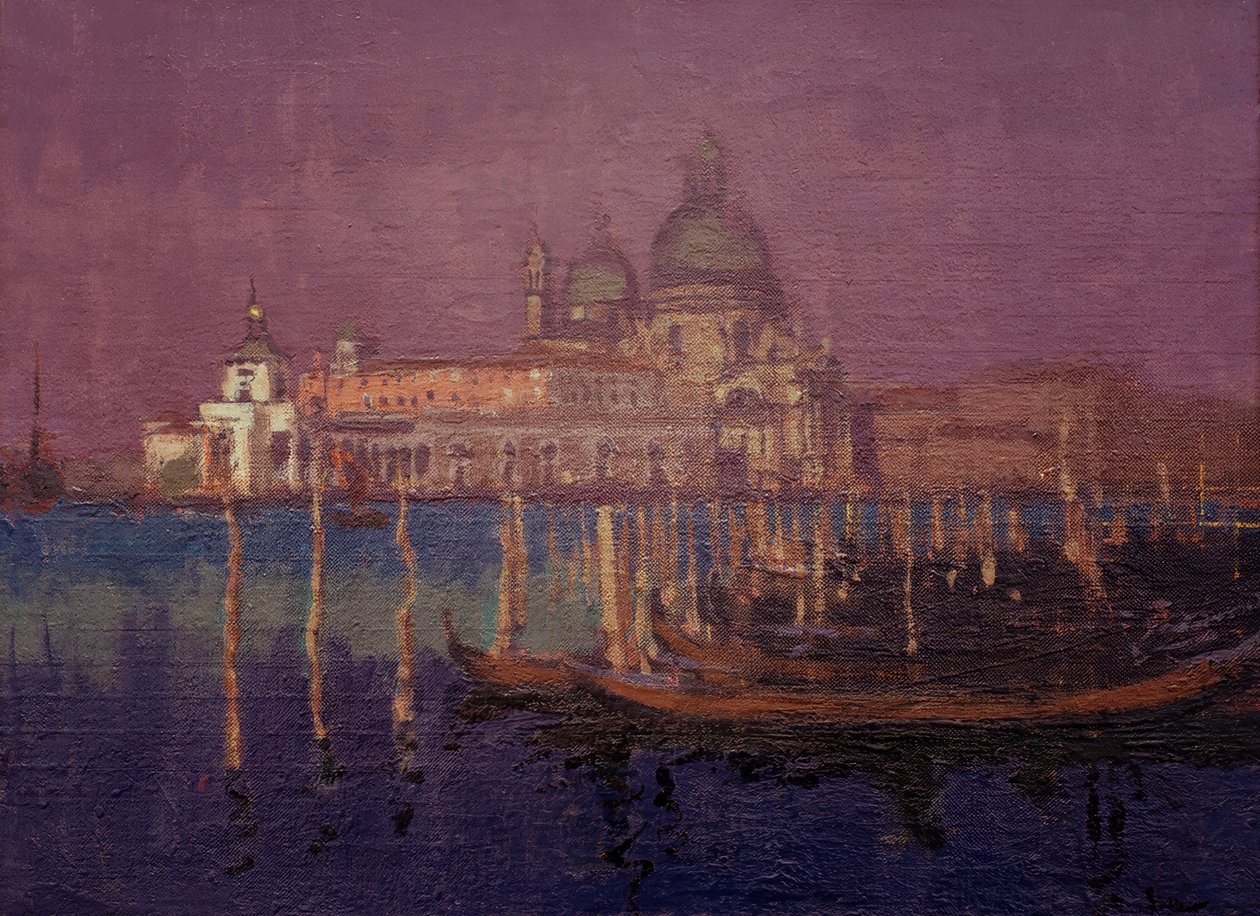 Nocturne, The Dogana og Santa Maria della Salute af Walter Richard Sickert