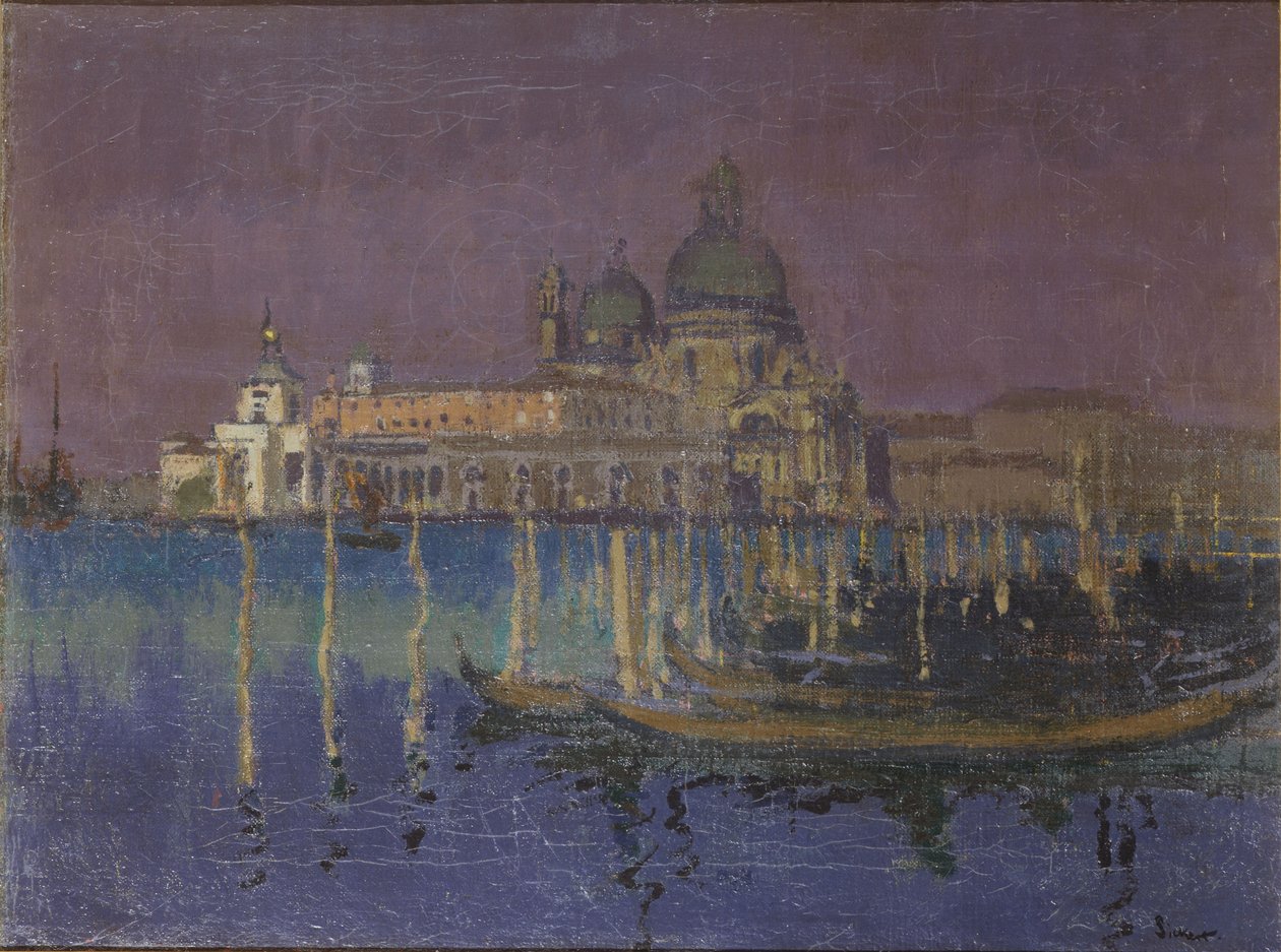 Nocturne: Dogana og Santa Maria della Salute, Venedig, 1896 af Walter Richard Sickert