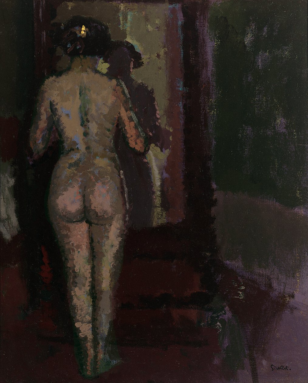 Nude at Mirror, Sally, ca. 1907-09 (olie på lærred) af Walter Richard Sickert