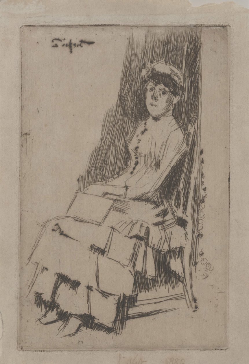 Portræt af Agnes Oldfield, ca. 1887 (radering) af Walter Richard Sickert