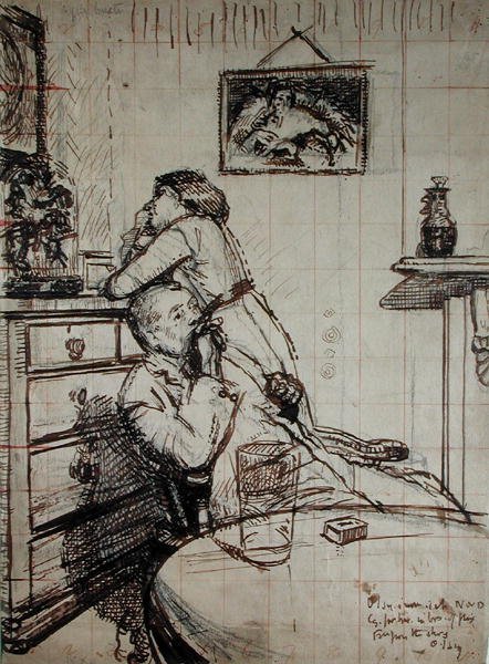 Forberedende undersøgelse til Ennui af Walter Richard Sickert