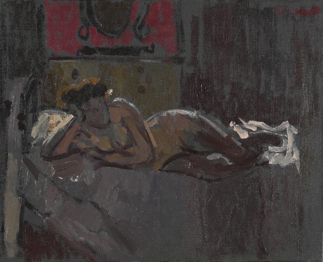 Liggende nøgen, Mornington Crescent, 1905 af Walter Richard Sickert