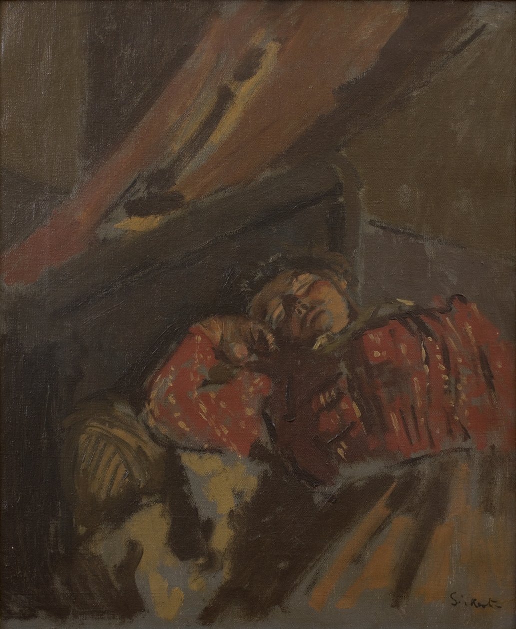 Rødmønstret bluse, ca. 1907 (olie på lærred) af Walter Richard Sickert